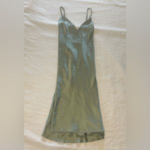 Victorias Secret sage green silk slip dress!